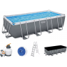 Каркасный бассейн BESTWAY POWER STEEL 549х274х132см, 16477л, песчаный фильтр-насос, 5678/ч, лестница, тент, поплавок-дозатор 5619Q BW