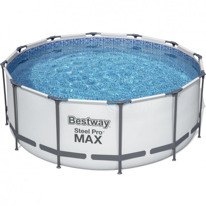 Каркасный бассейн BESTWAY STEEL PRO MAX 366х122см, 10250л + фильтр-насос 2006 л/ч, тент, лестница 56420 BW