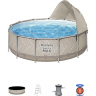 Каркасный бассейн BESTWAY STEEL PRO MAX 561FY 396x107см, 11133 л, фильтр-насос 2006 л\ч, лестница, тент, навес 561FY BW
