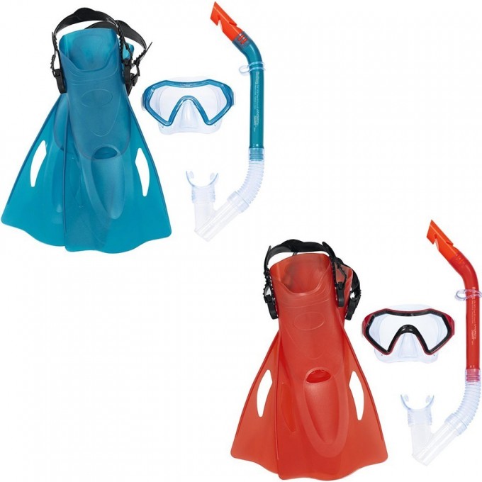 Комплект для плавания BESTWAY FIREFISH от 7 лет, размер ласт 37-41, 2 цвета 25046 BW