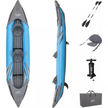 Надувная байдарка BESTWAY SURGE ELITE X2 KAYAK 382x94х42 см, алюминиевые весла 230 см 2 шт, насос 62086, до 180кг