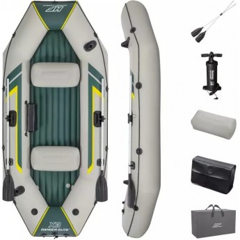 Надувная лодка BESTWAY RANGER ELITE X3 RAFT SET 295х130х46 см, вёсла 152 см, насос 62086, до 400кг