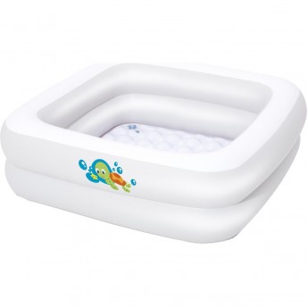 Надувная ванночка для купания BESTWAY 86х86х25см с надувным дном, до 3 лет Надувная ванночка для купания BESTWAY 86х86х25см с надувным дном, до 3 лет