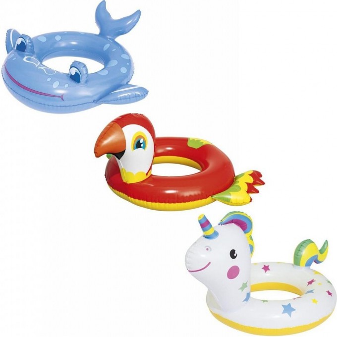 Надувной круг BESTWAY ЖИВОТНЫЕ 3-6 лет, 3 вида 36128 BW