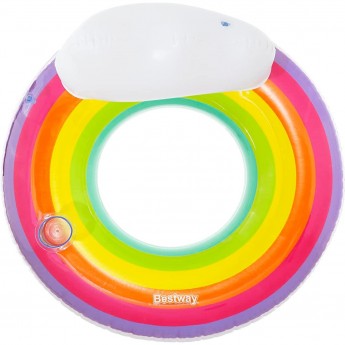 Надувной круг BESTWAY РАДУГА 107см со спинкой Надувной круг BESTWAY РАДУГА 107см со спинкой