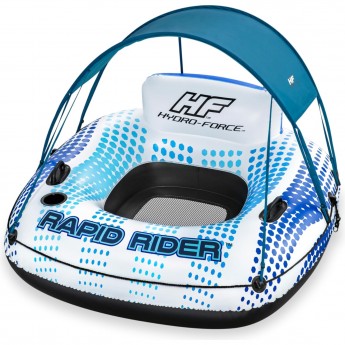 Надувной круг-кресло BESTWAY RAPID RIDER 43725 137x137см с ручками и подстаканником, навес, до 100 кг Надувной круг-кресло BESTWAY RAPID RIDER 43725 137x137см с ручками и подстаканником, навес, до 100 кг
