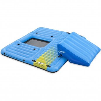 Надувной матрас-остров для плавания 376x311см BESTWAY SUMMER SLIDE ACTIVITY 43728 с горкой , до 500 кг