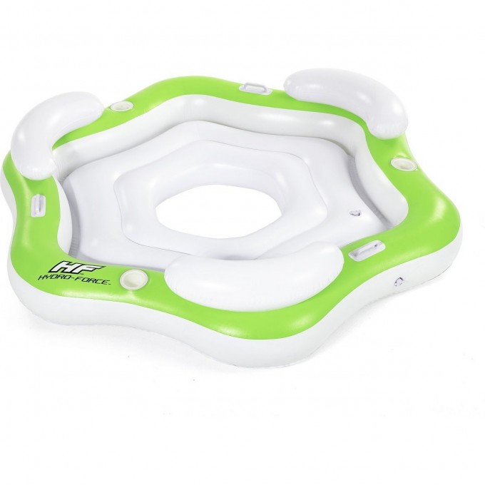 Надувной матрас-остров для плавания BESTWAY 199х176см для троих, с ручками и подстаканниками 43111 BW