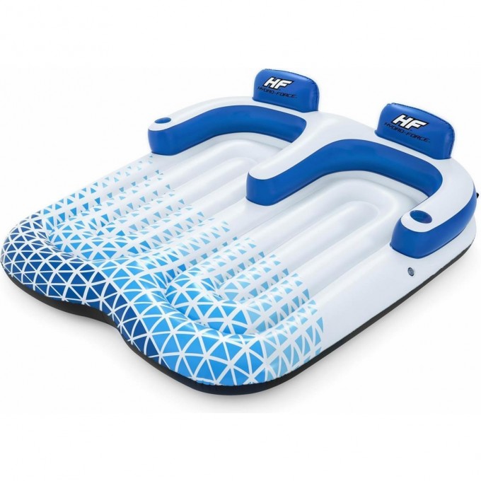 Надувной матрас-шезлонг двойной BESTWAY INDIGO WAVE для плавания 196х193см (183х176х56см) до 180кг 43534 BW